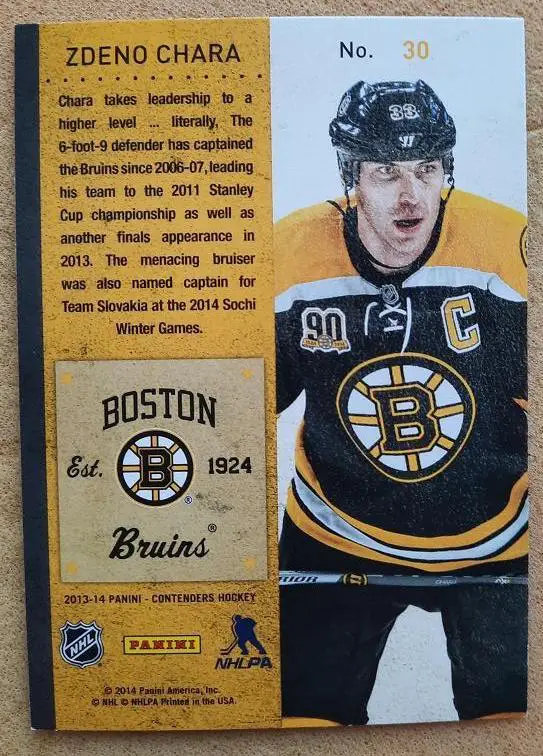 НХЛ Здено Хара Бостон Брюинз № 30 1