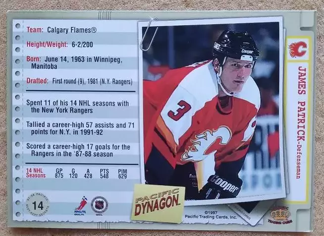 НХЛ Джеймс Патрик Калгари Флэймз № 14 1