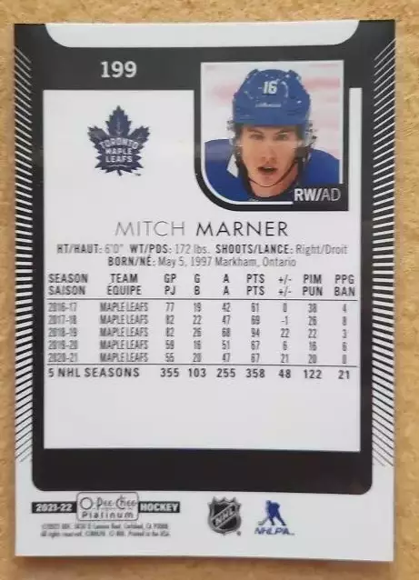 НХЛ Митчелл Марнер Торонто Мэйпл Лифс № 199 1
