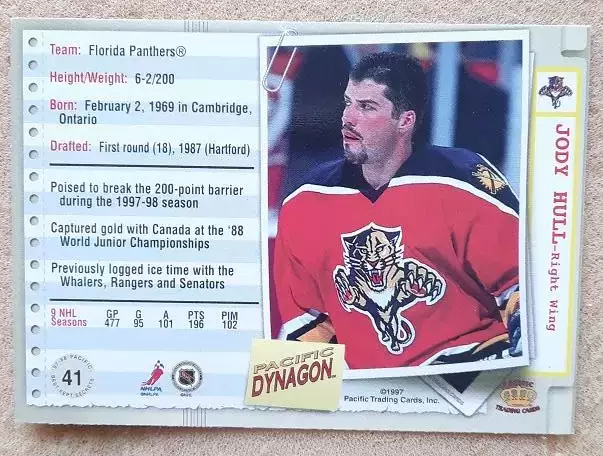 НХЛ Джоди Халл Флорида Пантерз № 41 1