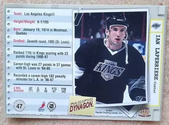 НХЛ Ян Лаперьер Лос-Анжелес Кингз № 47 1