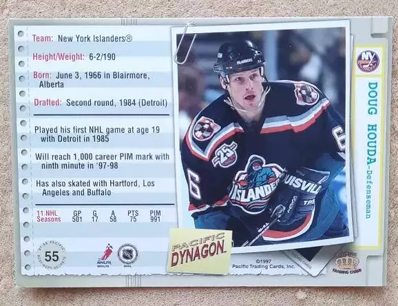 НХЛ Дуг Хауда Нью-Йорк Айлендерс № 55 1