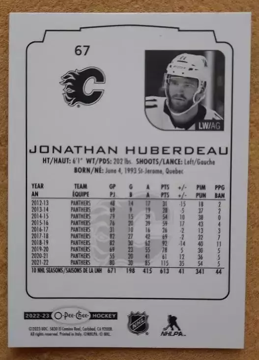 НХЛ Джонатан Юбердо Калгари Флэймз № 67 1