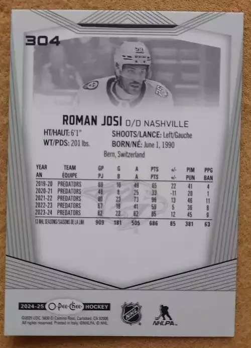 НХЛ Роман Йоси Нэшвилл Предаторз № 304 1