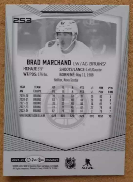 НХЛ Бред Маршанд Бостон Брюинз № 253 1