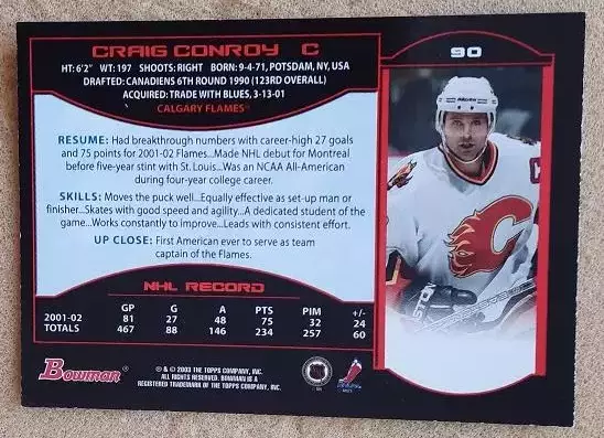 НХЛ Крейг Конрой Калгари Флэймз № 90 1