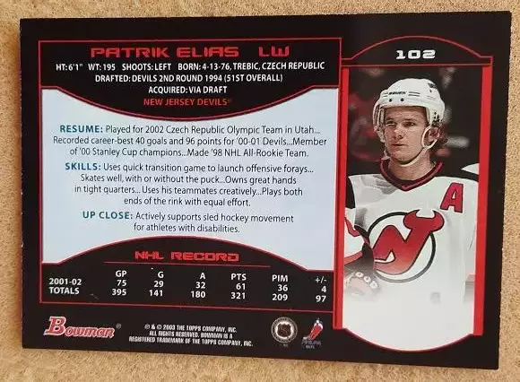 НХЛ Патрик Элиас Нью-Джерси Дэвилз № 102 а 1