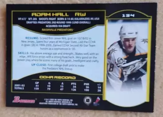 НХЛ Адам Холл Нэшвилл Предаторз № 134 1