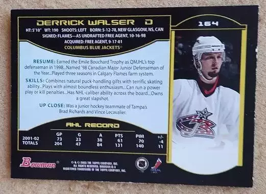 НХЛ Деррик Волзер Коламбус Блю Джекетс Витязь Чехов № 164 1