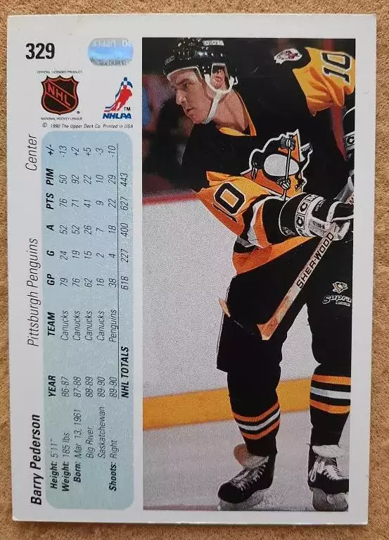 НХЛ Барри Педерсон Питтсбург Пингвинз № 329 1