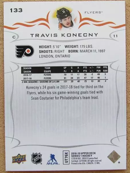 НХЛ Трэвис Конекни Филадельфия Флайерз № 133 1