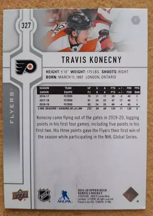 НХЛ Трэвис Конекни Филадельфия Флайерз № 327 1