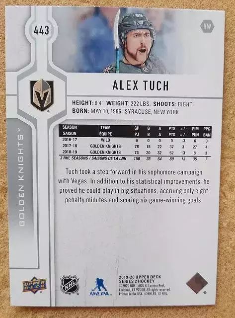 НХЛ Алекс Так Вегас Голден Найтс № 443 1