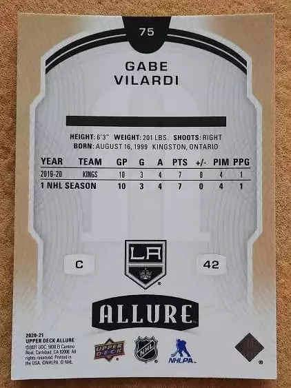 НХЛ Габриэль Виларди Лос-Анжелес Кингз № 75 1
