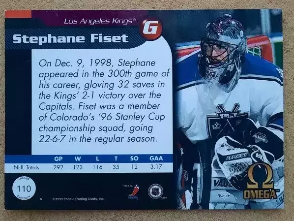 НХЛ Стефан Фисет Лос-Анжелес Кингз № 110 1