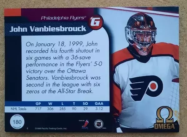 НХЛ Джон Ванбисбрук Филадельфия Флайерз № 180 1