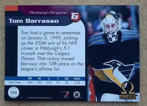 НХЛ Том Баррассо Питтсбург Пингвинз № 194 1