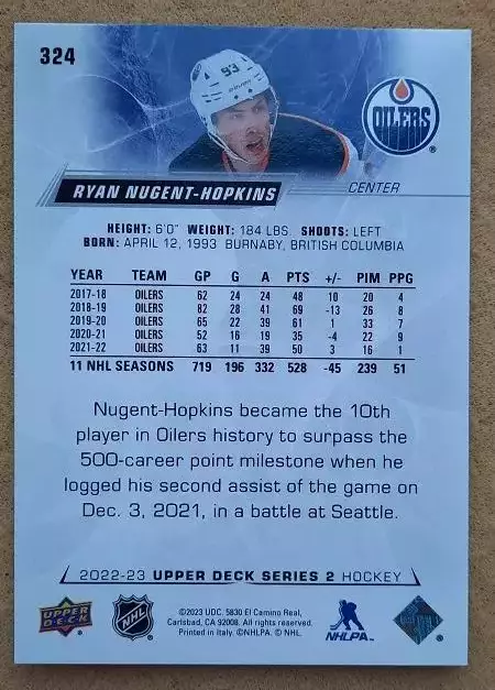 НХЛ Райан Нюджент-Хопкинс Эдмонтон Ойлерз № 324 1