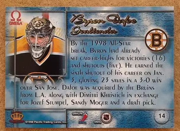 НХЛ Дафо Байрон Бостон Брюинз № 14 1