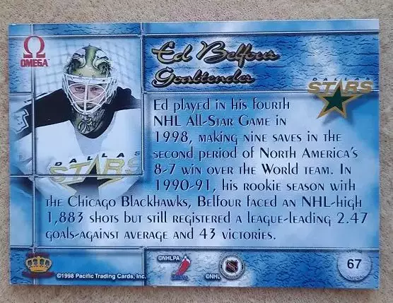 НХЛ Эд Белфор Даллас Старз № 67 1