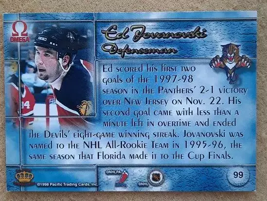 НХЛ Эд Жовановски Флорида Пантерз № 99 1