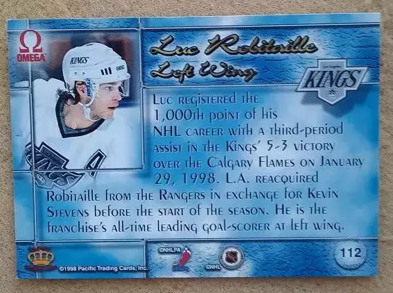 НХЛ Люк Робитайл Лос-Анжелес Кингз № 112 1