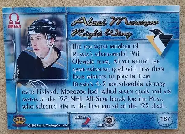 НХЛ Алексей Морозов Питтсбург Пингвинз Крылья Советов ЦСКА Москва Казань № 187 1