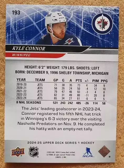 НХЛ Кайл Коннор Виннипег Джетс № 193 1
