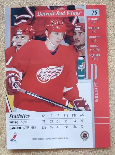 НХЛ Игорь Ларионов Детройт Ред Уингз Воскресенск ЦСКА Москва № 75 1