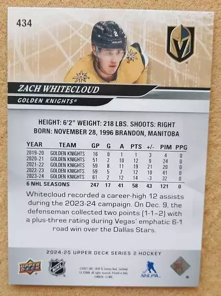 НХЛ Зак Уайтклауд Вегас Голден Найтс № 434 1