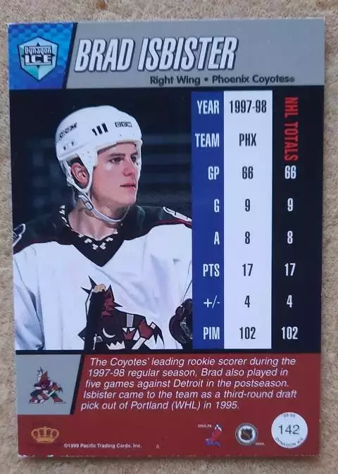 НХЛ Брэд Исбистер Финикс Койотис № 142 1