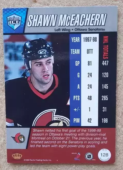 НХЛ Шон Макихерн Оттава Сенаторз № 128 1