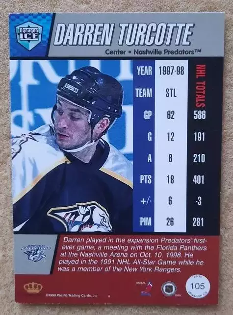 НХЛ Даррен Теркотт Нэшвилл Предаторз № 105 1