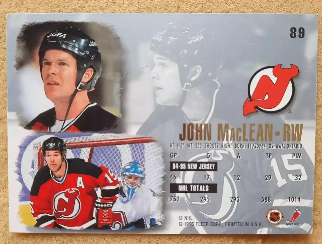 НХЛ Джон Маклин Нью-Джерси Дэвилз № 89 м 1