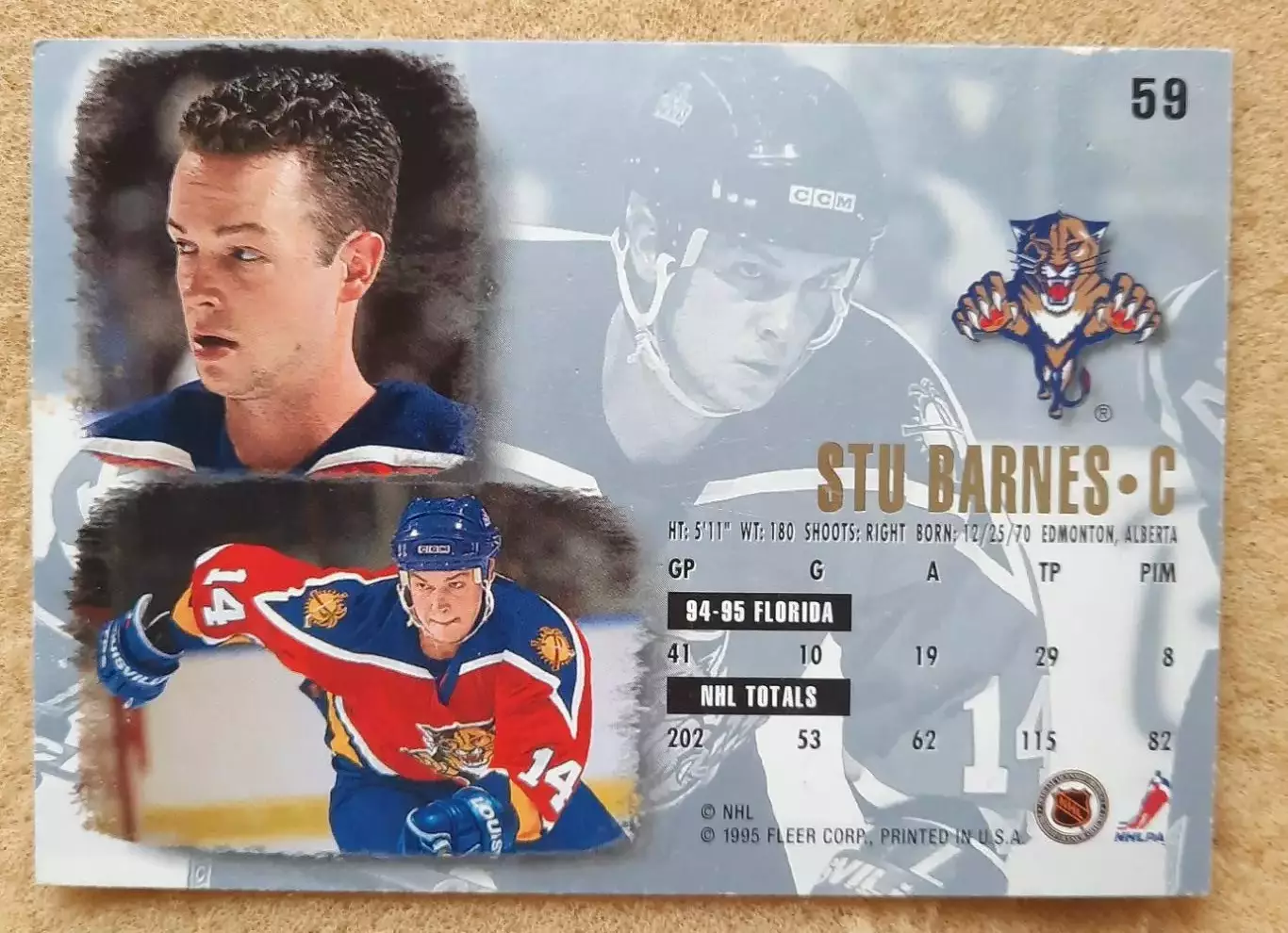 НХЛ Стю Барнс Флорида Пантерз № 59 м 1