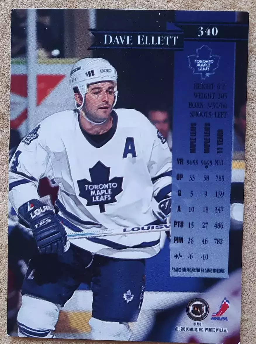 НХЛ Дэвид Эллетт Торонто Мэйпл Лифс № 340 м 1