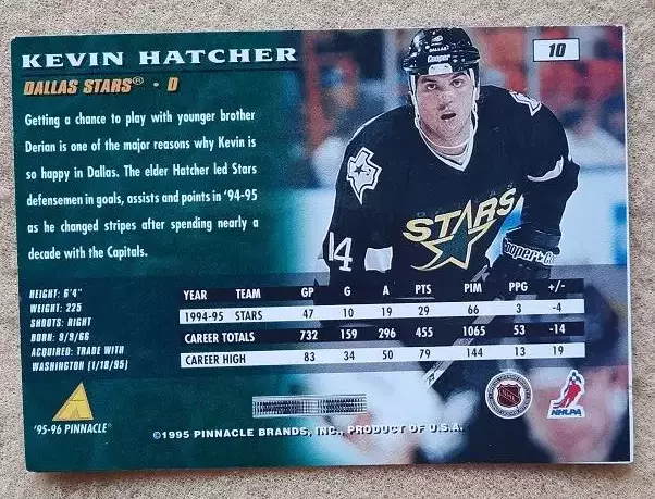 НХЛ Кевин Хэтчер Даллас Старз № 10 м 1