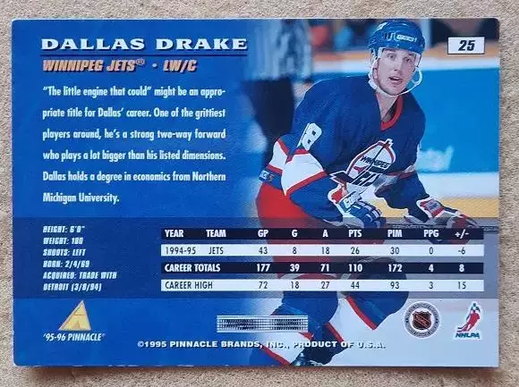НХЛ Даллас Дрейк Виннипег Джетс № 25 1