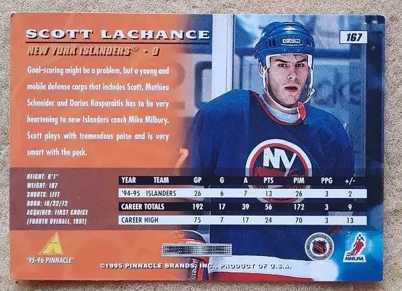 НХЛ Скотт Лашанс Нью-Йорк Айлендерс № 167 м 1