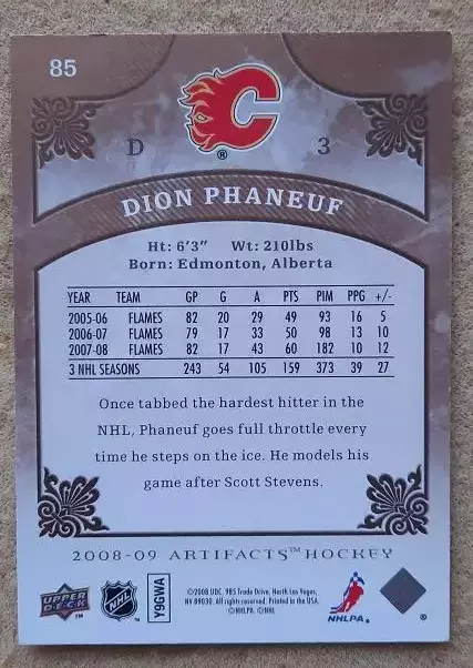 НХЛ Дион Фанеф Калгари Флэймз № 85 1