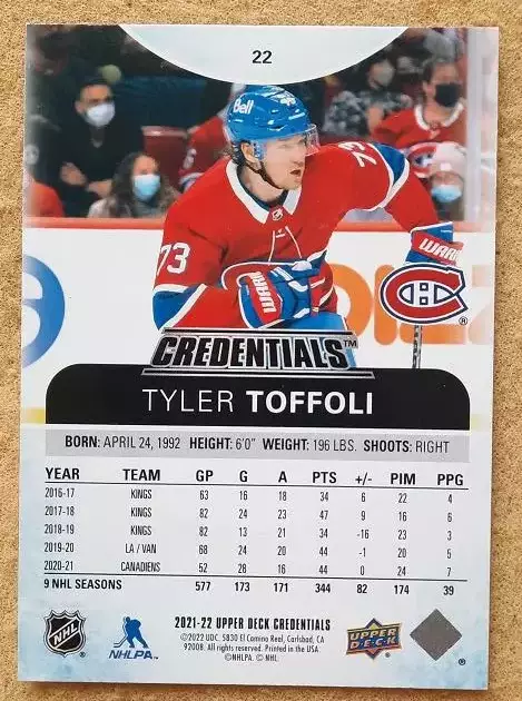 НХЛ Тайлер Тоффоли Монреаль Канадиенс № 22 1