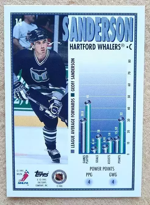 НХЛ Джефф Сандерсон Хартфорд Уэйлерз № 14 1
