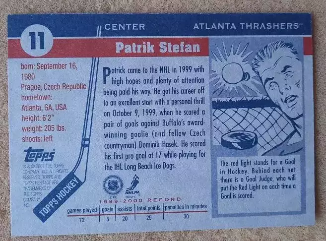 НХЛ Патрик Штефан Атланта Трэшерз № 11 автограф 1