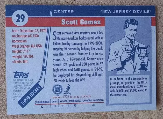 НХЛ Скотт Гомес Нью-Джерси Дэвилз № 29 автограф 1