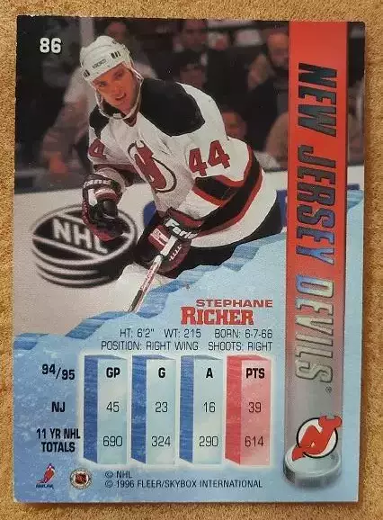 НХЛ Стефан Рише Нью-Джерси Дэвилз № 86 1