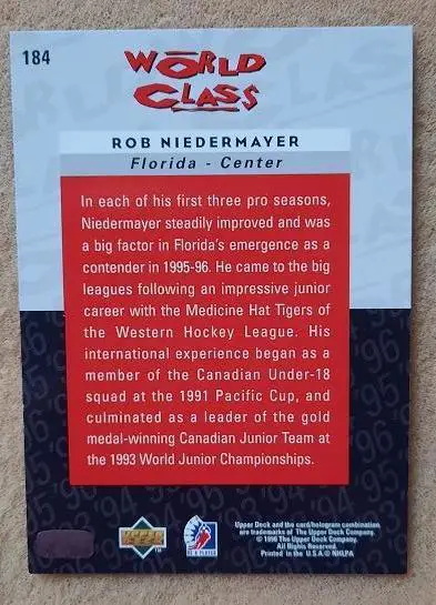 НХЛ Роб Нидермайер Канада № 184 1