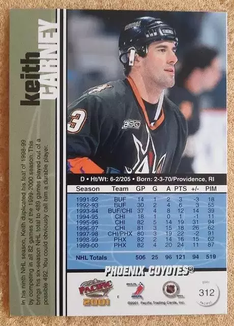 НХЛ Кит Карни Финикс Койотис № 312 1