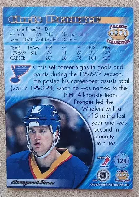 НХЛ Крис Пронгер Сент-Луис Блюз № 124 1