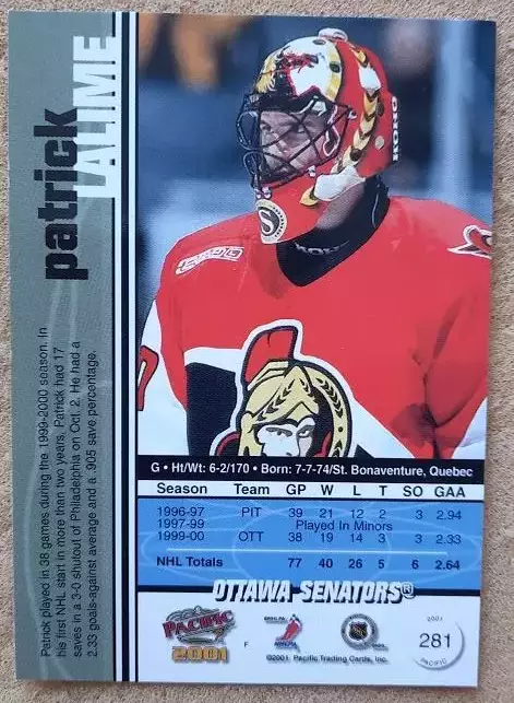 НХЛ Патрик Лалим Оттава Сенаторз № 281 1