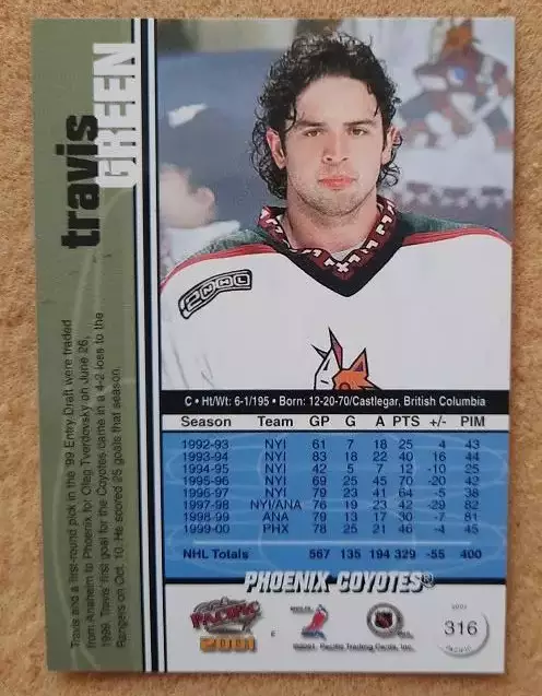 НХЛ Тревис Грин Финикс Койотис № 316 1
